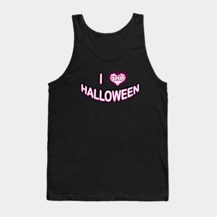 I Love Halloween (Batty Love Heart) Purple White Tank Top